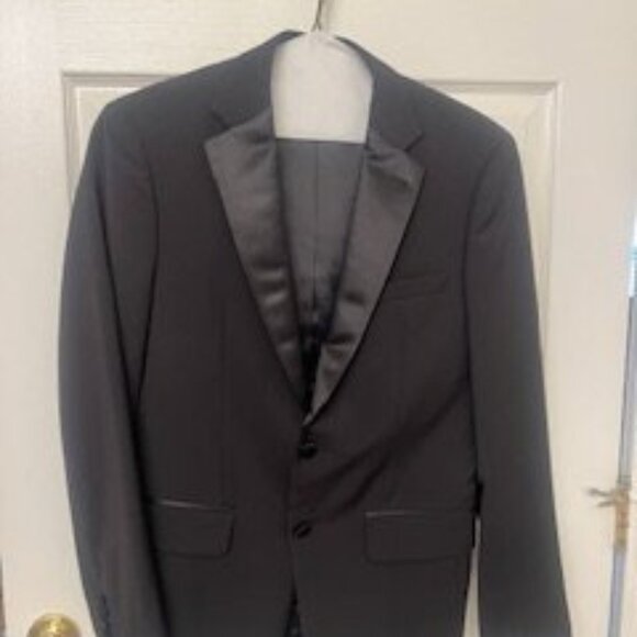 Mens Calvin Klein Slim Fit Black Tuxedo - Picture 1 of 3